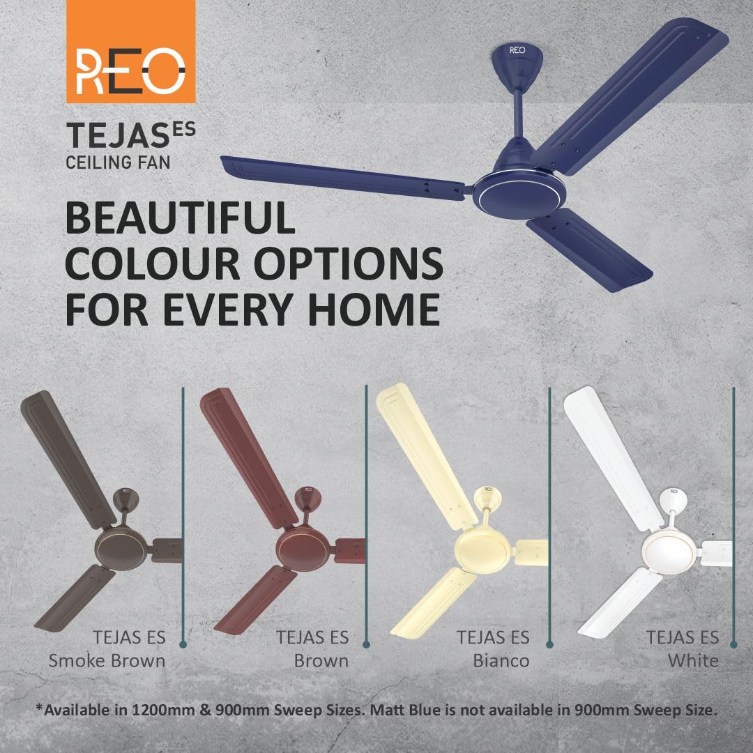 Havells Reo Tejas ES 1200mm Ceiling Fan | High Speed | Matt Blue