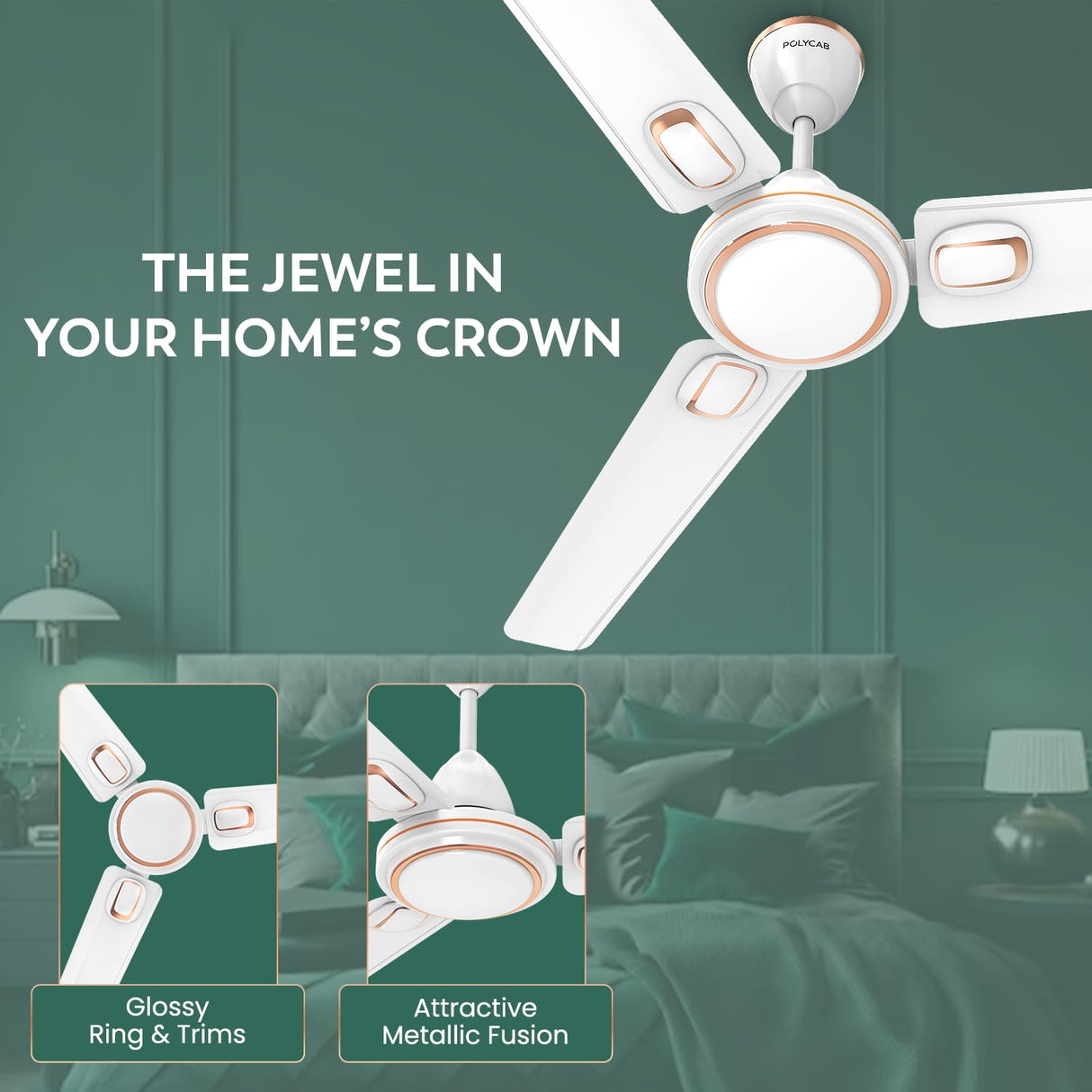 Polycab Superb Plus 1200mm Ceiling Fan (Snow White)