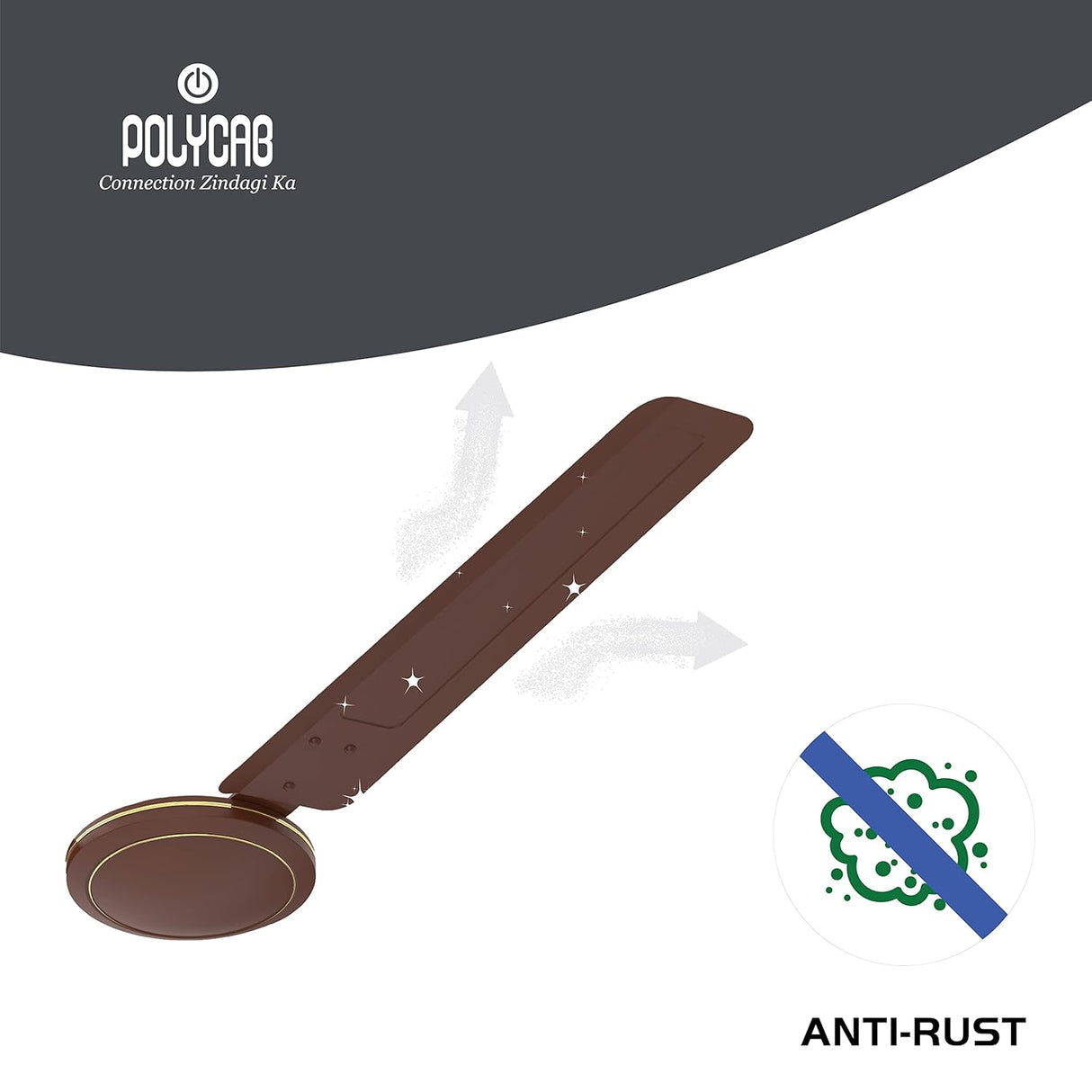 Polycab Nippy 1200mm High Speed Ceiling Fan (Matt Brown)