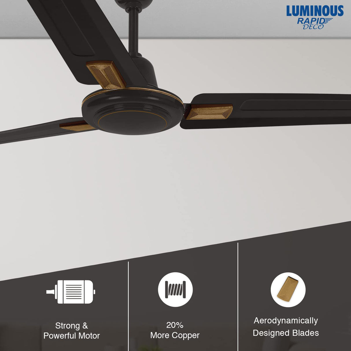 RR Signature Rapid Deco 1200mm Ceiling Fan (Velvet Brown)