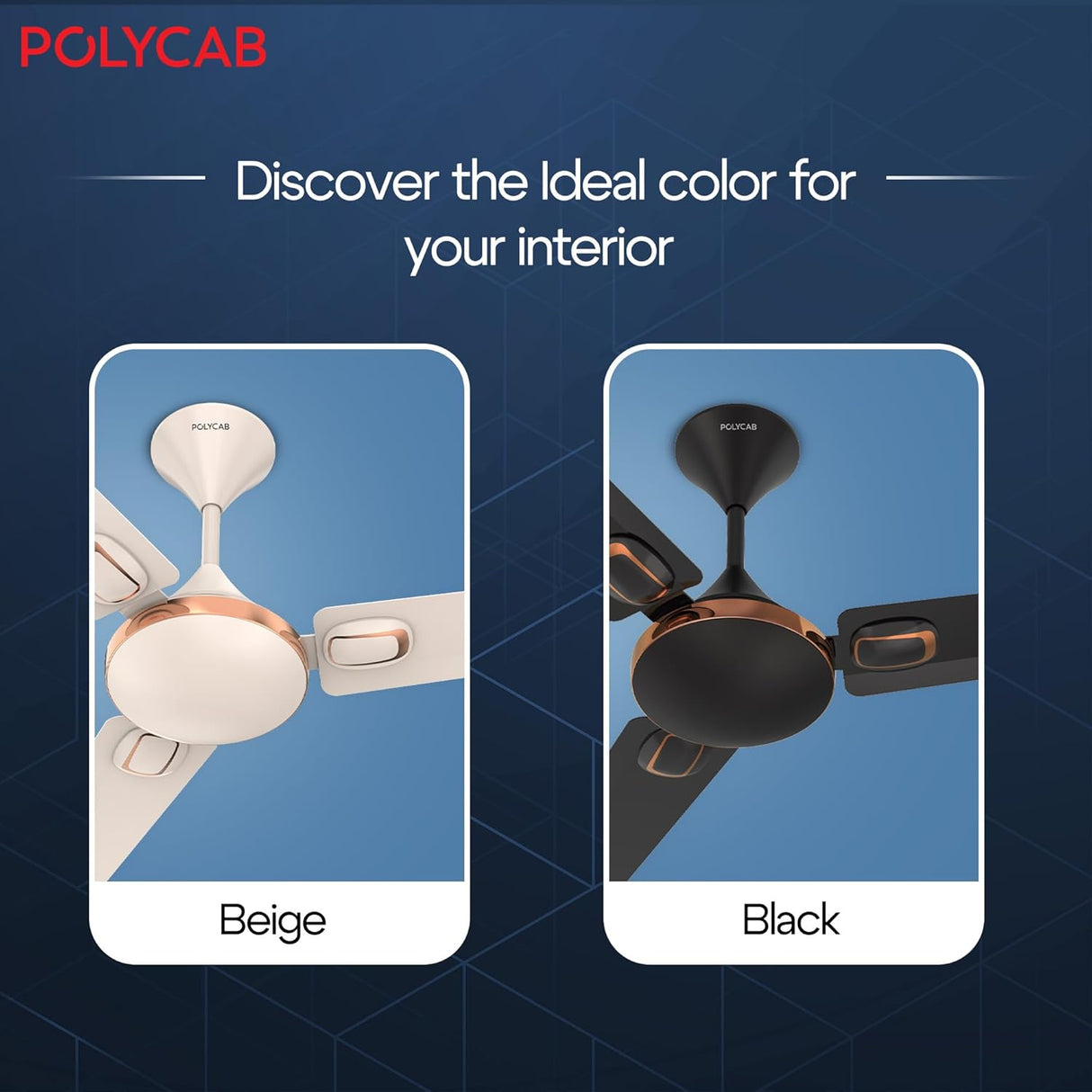 Polycab Aereo Prime 1200mm Ceiling Fan (Beige Rosegold)