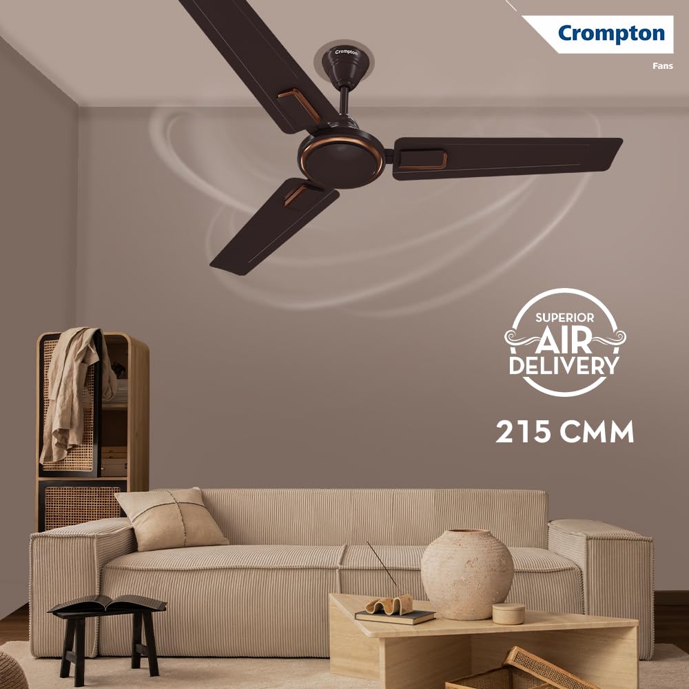 Crompton Surebreeze Lerone 1200 mm Ceiling Fan (Smoked Brown)