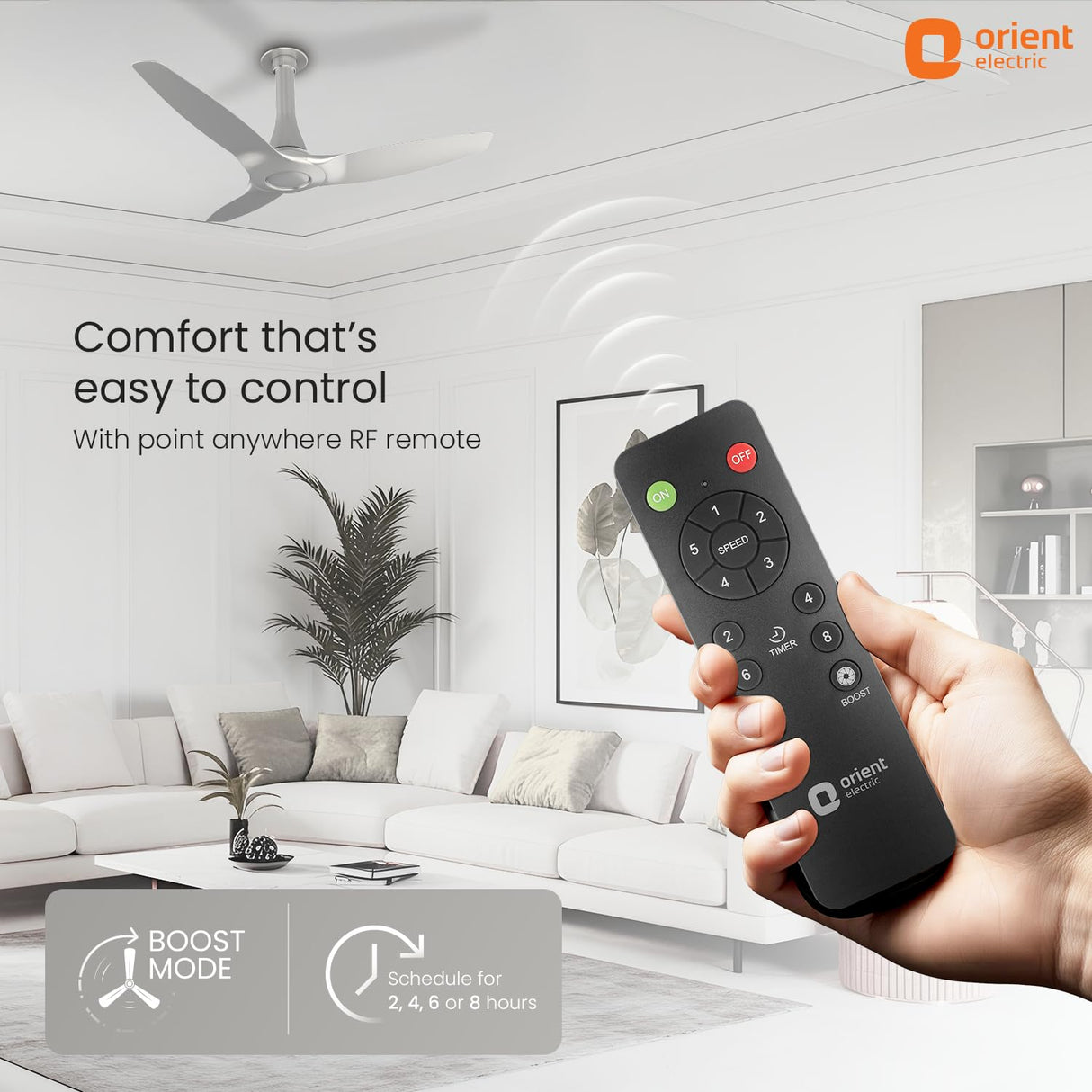 Orient Electric Aeroquiet Neu BLDC 1230mm Ceiling Fan with remote (Platinum Gold)