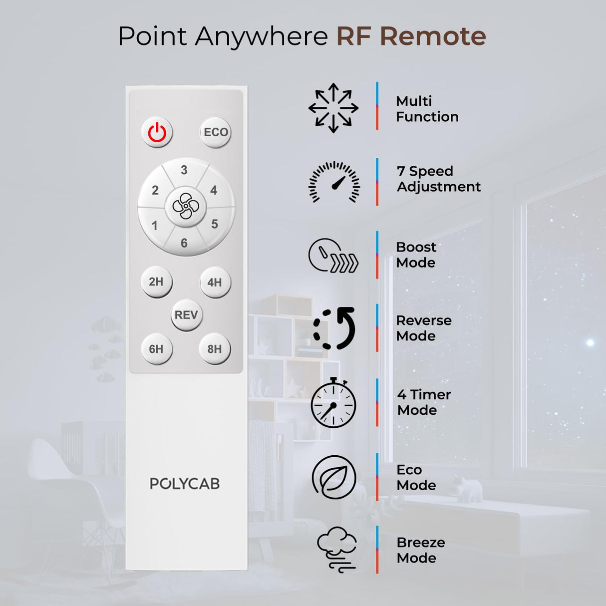 Polycab Silencio Cruiser 1200mm BLDC Ceiling Fan (Walnut Wood Copper)