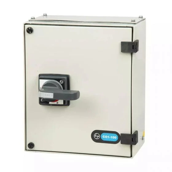 L&T C-Line Manual Changeover Switch FR1 100A 4P 415V AC SS Enclosure Extended Handle