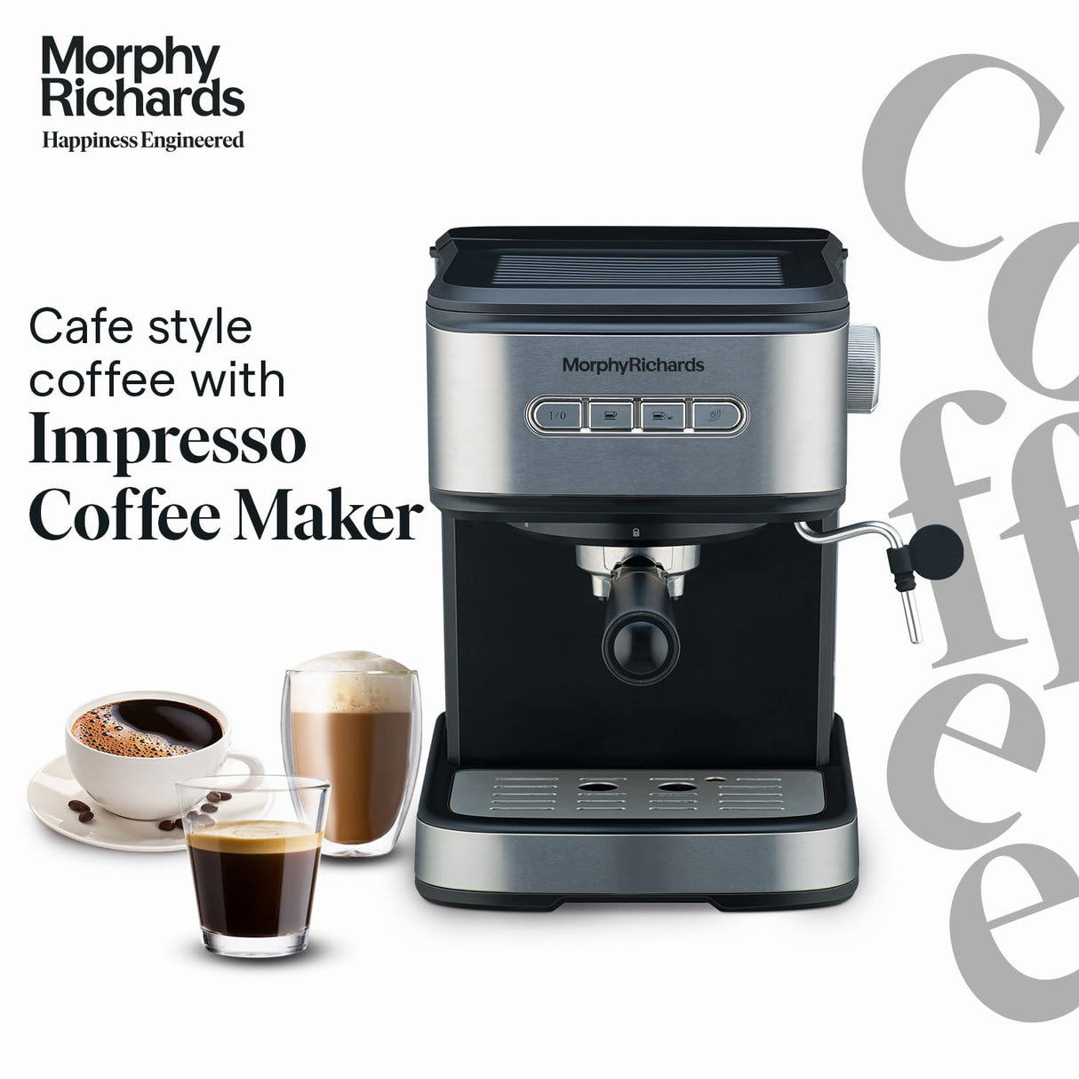 Morphy Richards Impresso Coffee Making Machine ( Black & Steel )