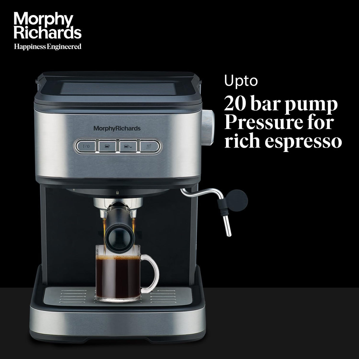 Morphy Richards Impresso Coffee Making Machine ( Black & Steel )