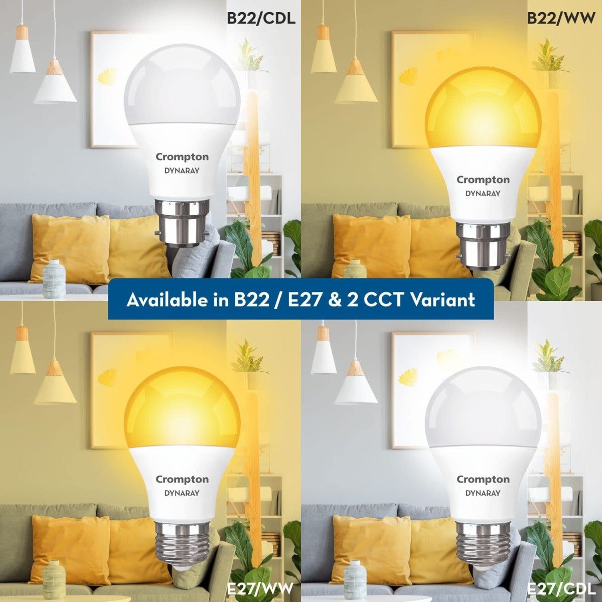 Crompton Bulb has two colours cool day light and warm white