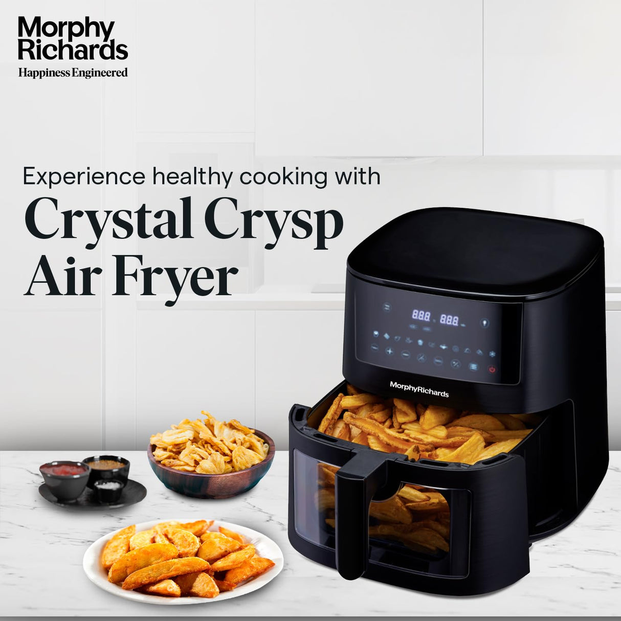 Morphy Richards Crystal Crysp transparent 6.5 Litre Air fryer oven (Black)