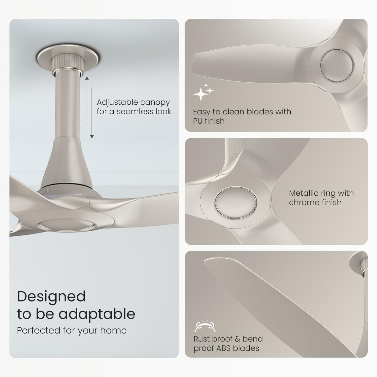 Orient Aeroquiet Neu Bldc 5S 1230mm Ceiling Fan Cream Latte