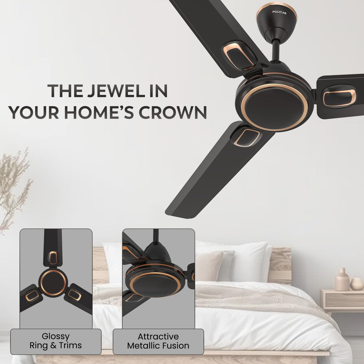 Polycab Superb Plus 1200mm Ceiling Fan (Smoke Brown)