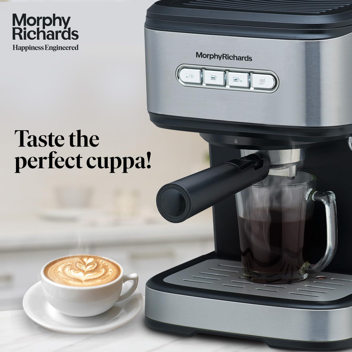 Morphy Richards Impresso Coffee Making Machine ( Black & Steel )