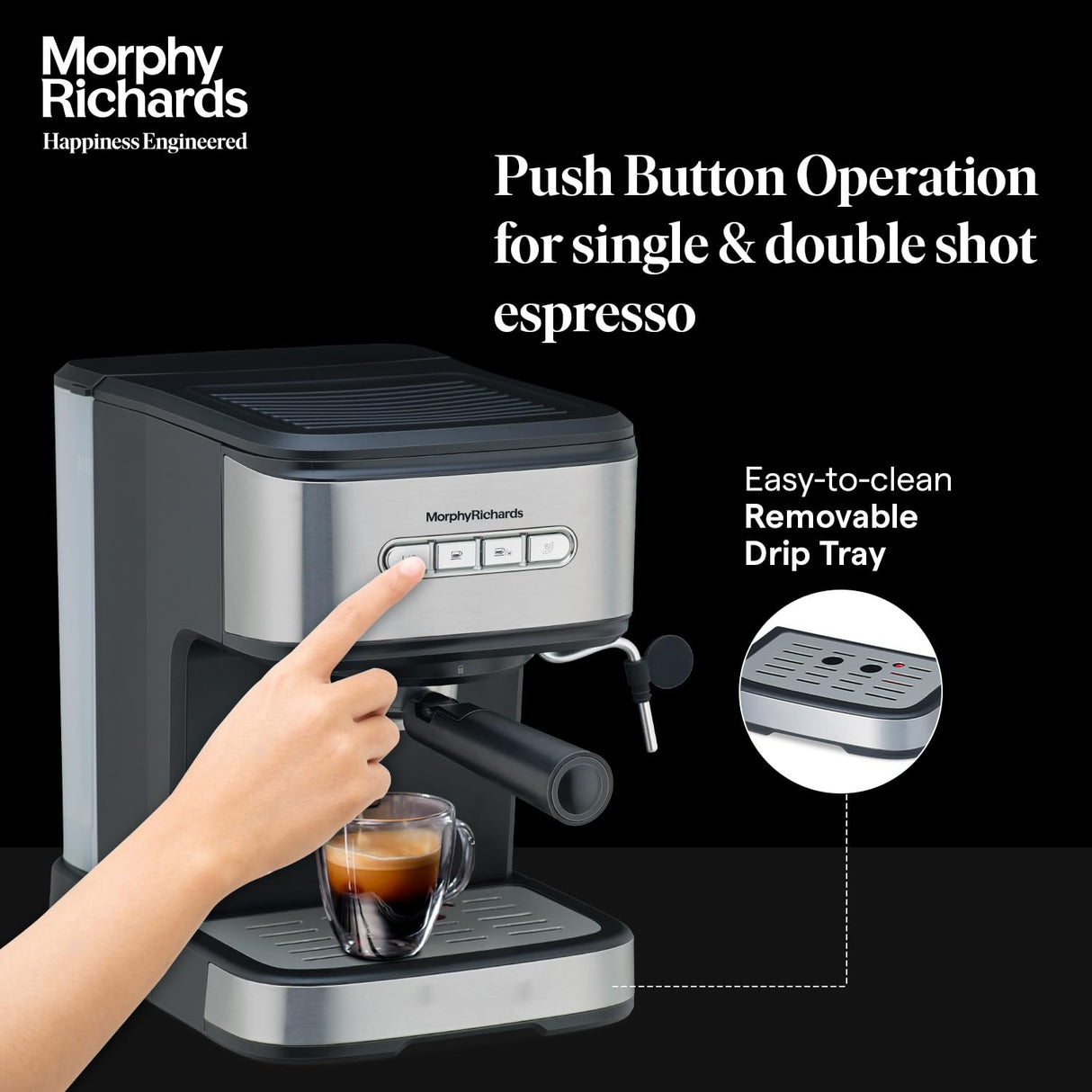Morphy Richards Impresso Coffee Making Machine ( Black & Steel )
