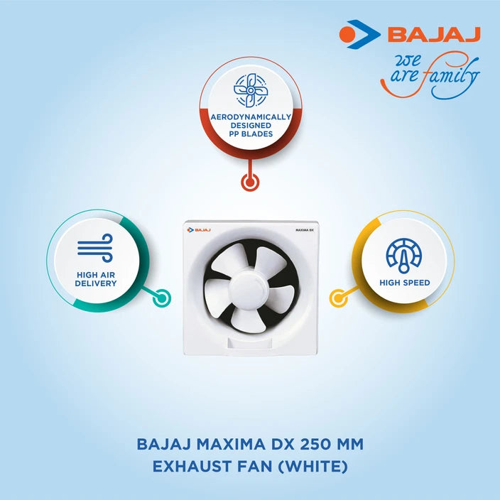 Bajaj Maxima DxI Fresh 250mm Exhaust Fan (White)