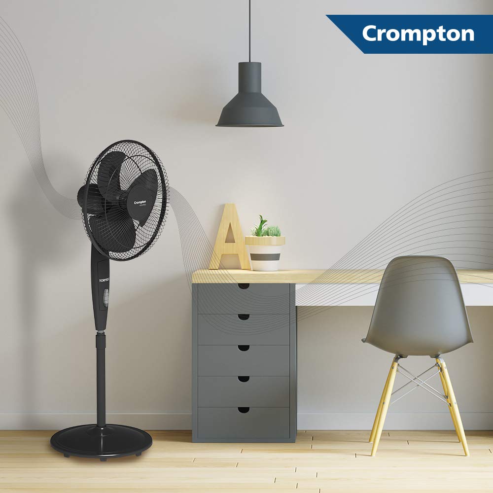 Crompton HighSpeed Torpedo 400mm Pedestal Fan (Black)