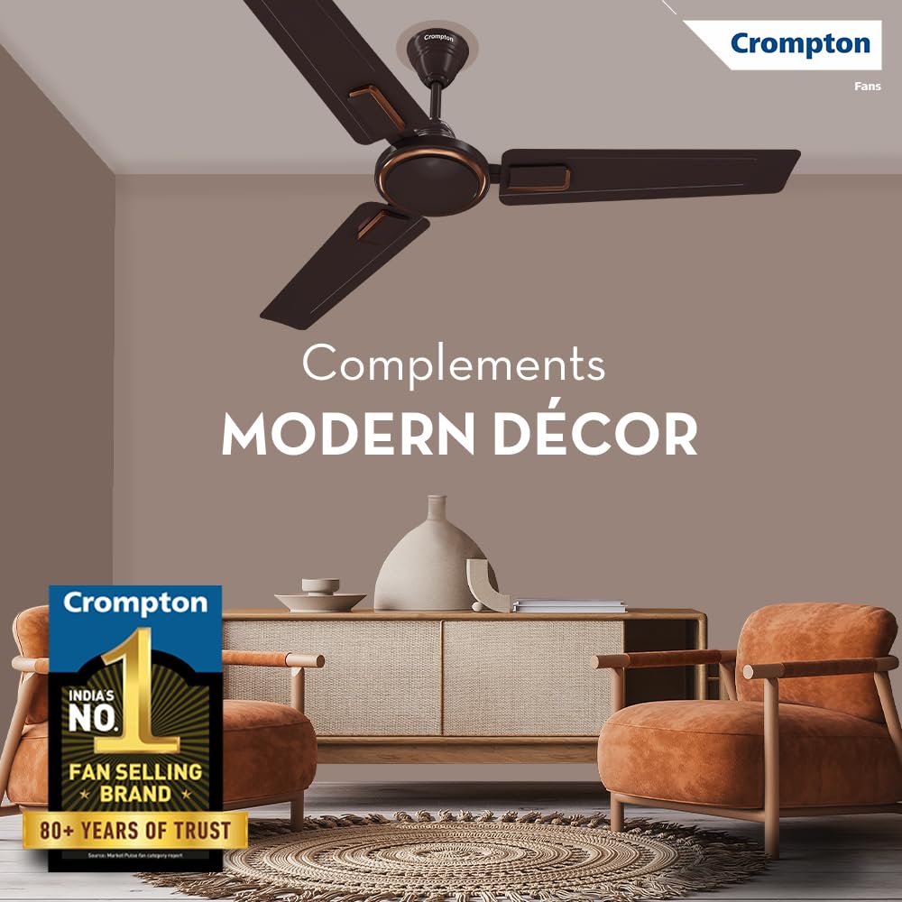 Crompton Surebreeze Lerone 1200 mm Ceiling Fan (Smoked Brown)