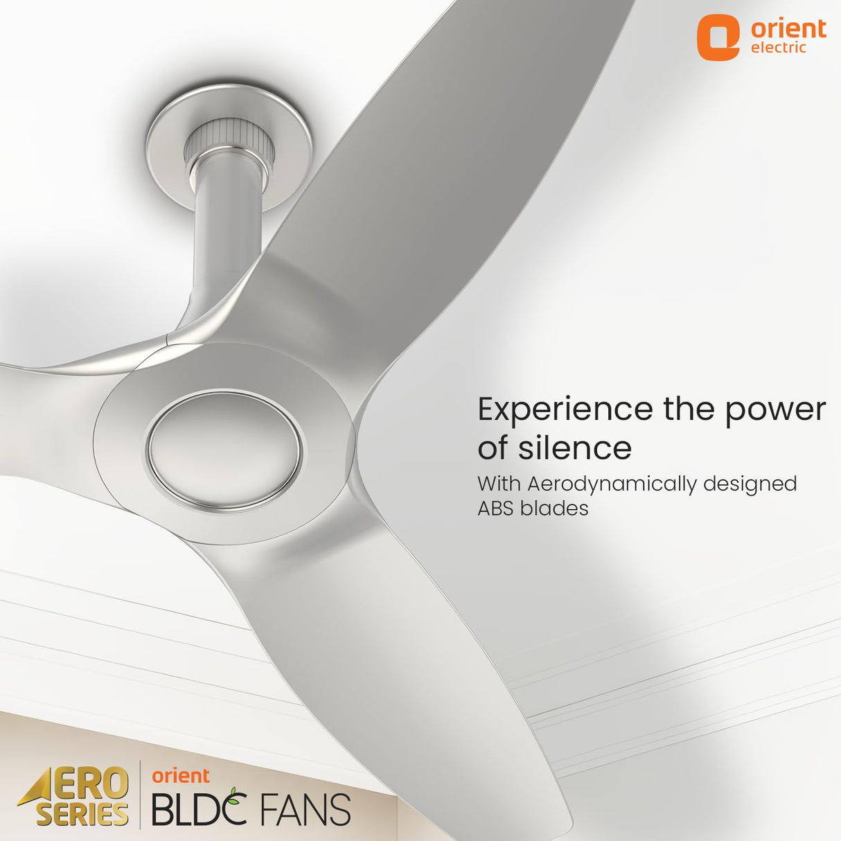 Orient Electric Aeroquiet Neu BLDC 1230mm Ceiling Fan with remote (Platinum Gold)
