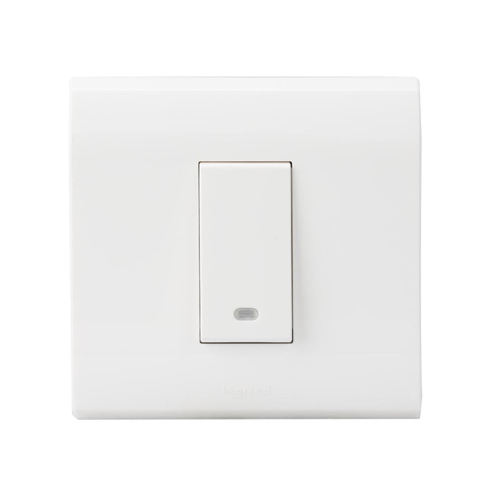 Legrand Myrius 16 A 1 Way Switch with Indicator 1M 673010