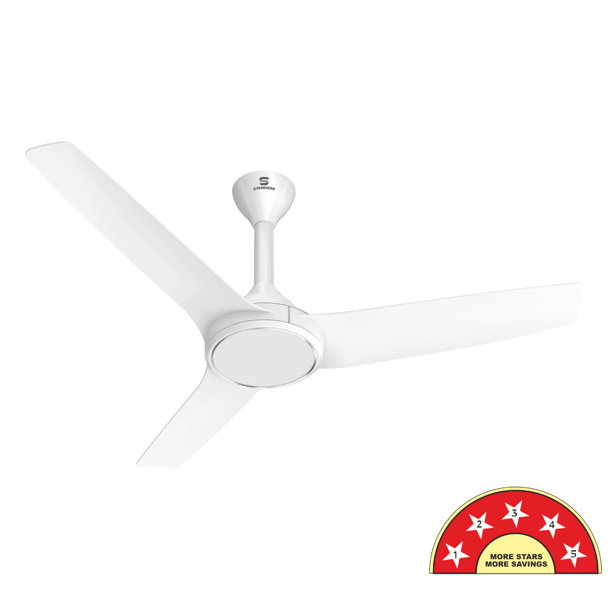 Standard Primair 1200mm BLDC 5-Star Ceiling fan with Reverse rotation (ABS Body, Satin White)