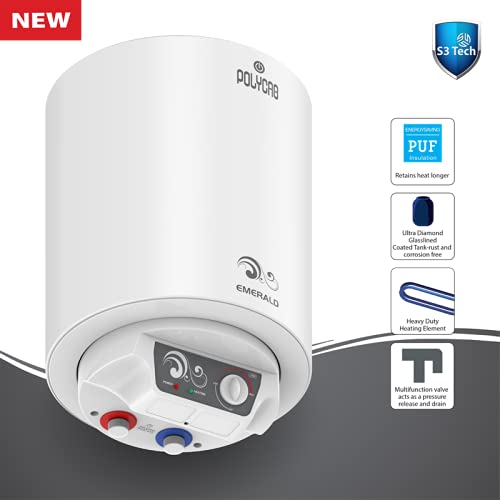 Polycab 25 Litre Emerald Storage Water Geyser (White)