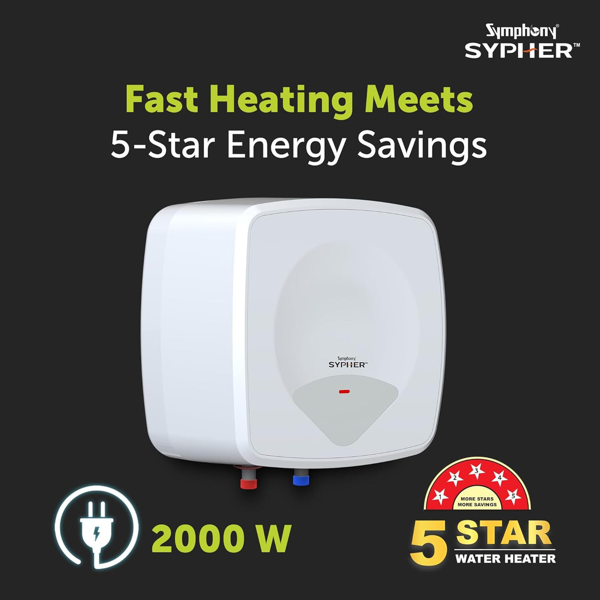 Symphony Sypher 25 Litre Storage Water Geyser