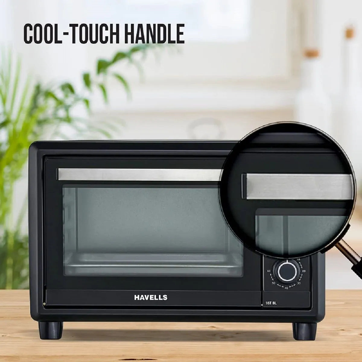 Havells 16T BL 1200W Oven Toaster Grill | OTG | 6 Heating Modes (Black)