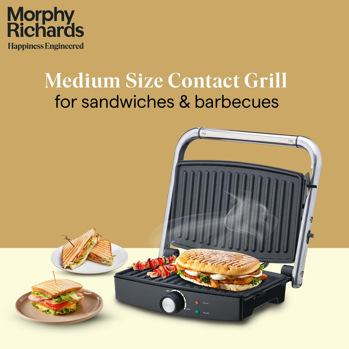 Morphy Richards Imperio Series Sandwich Maker 72 Contact Grill 1500 Watts (Black)