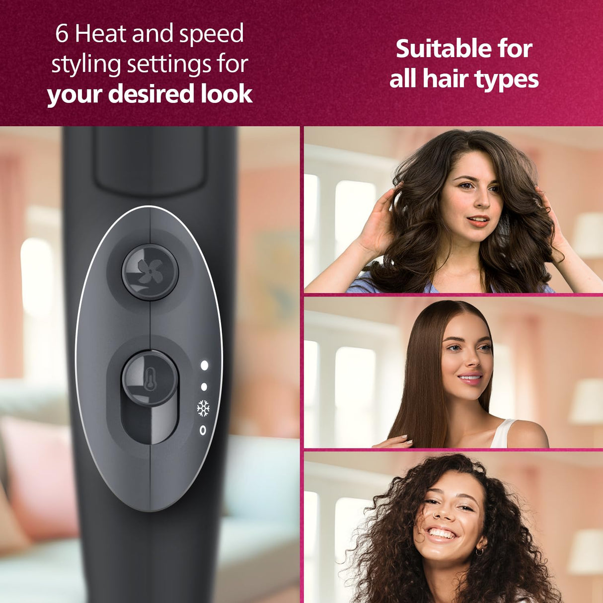 Philips Professional Hair Dryer BHD356/10 2100 Watts (Black)