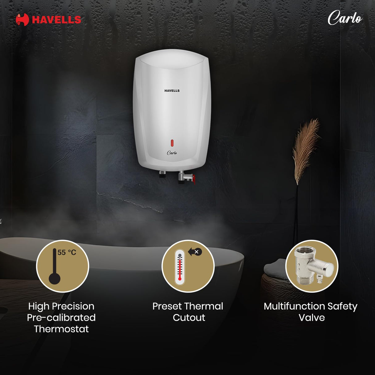 Havells Carlo 5 Litre Instant Water Heater Geyser (White)