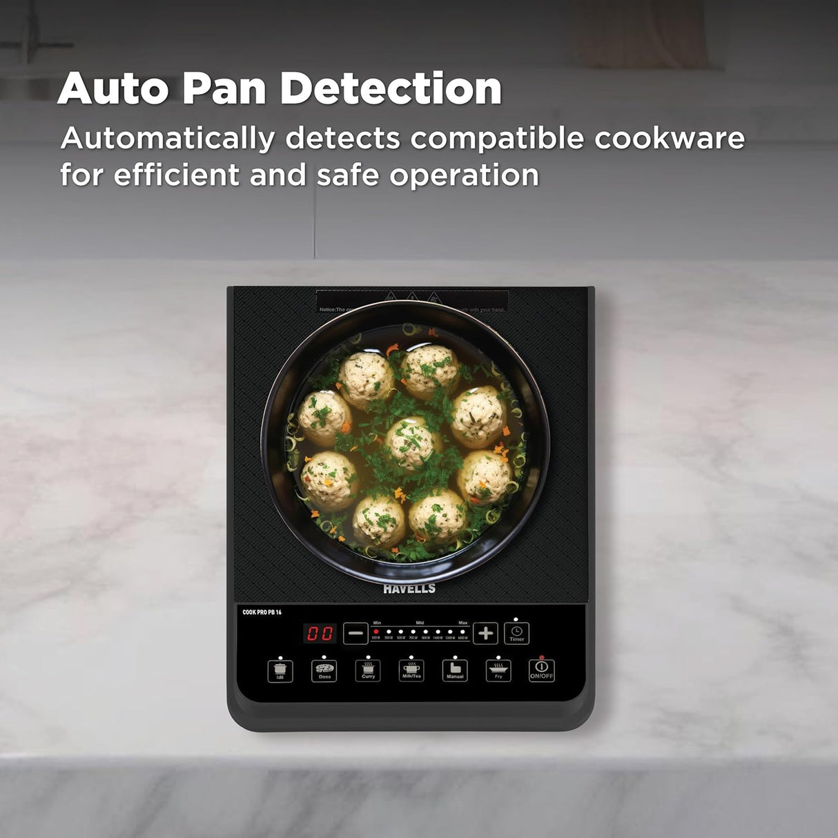 Havells Cook Pro PB 16 Induction Cooktop | 1600W | Black