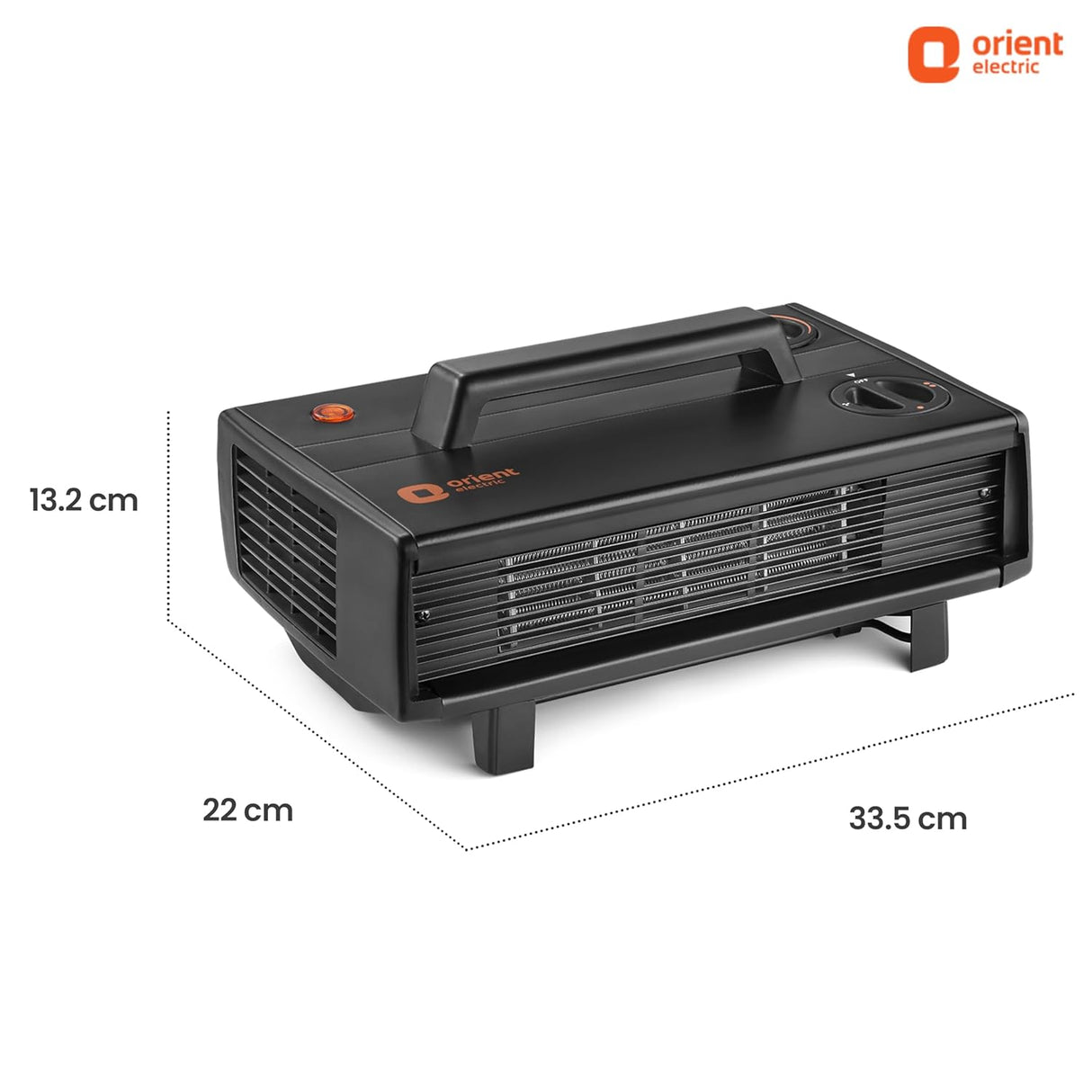 Orient Electric 2000 Watts Heat Convector Compact Room Heater 2000W (Black)