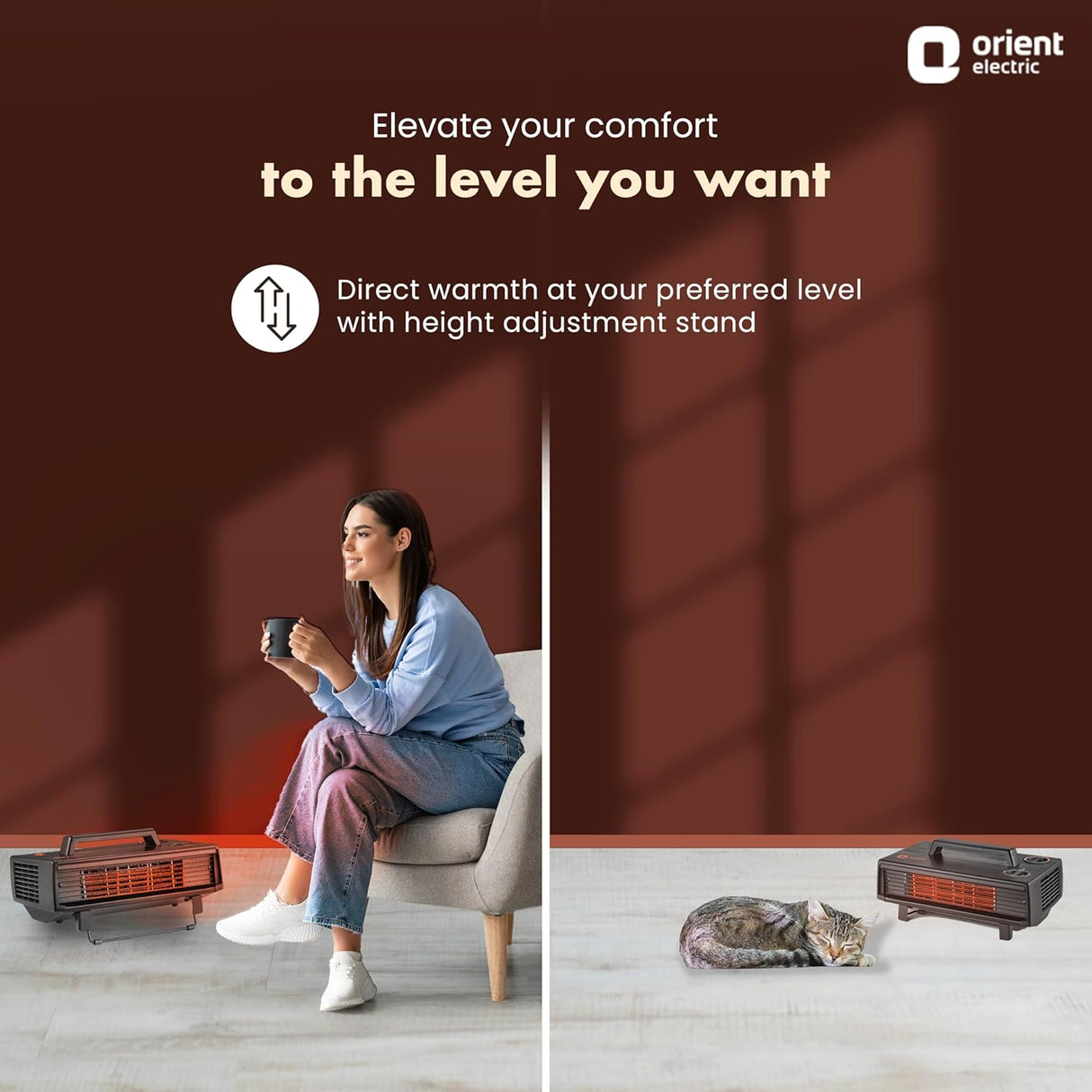 Orient Electric 2000 Watts Heat Convector Compact Room Heater 2000W (Black)