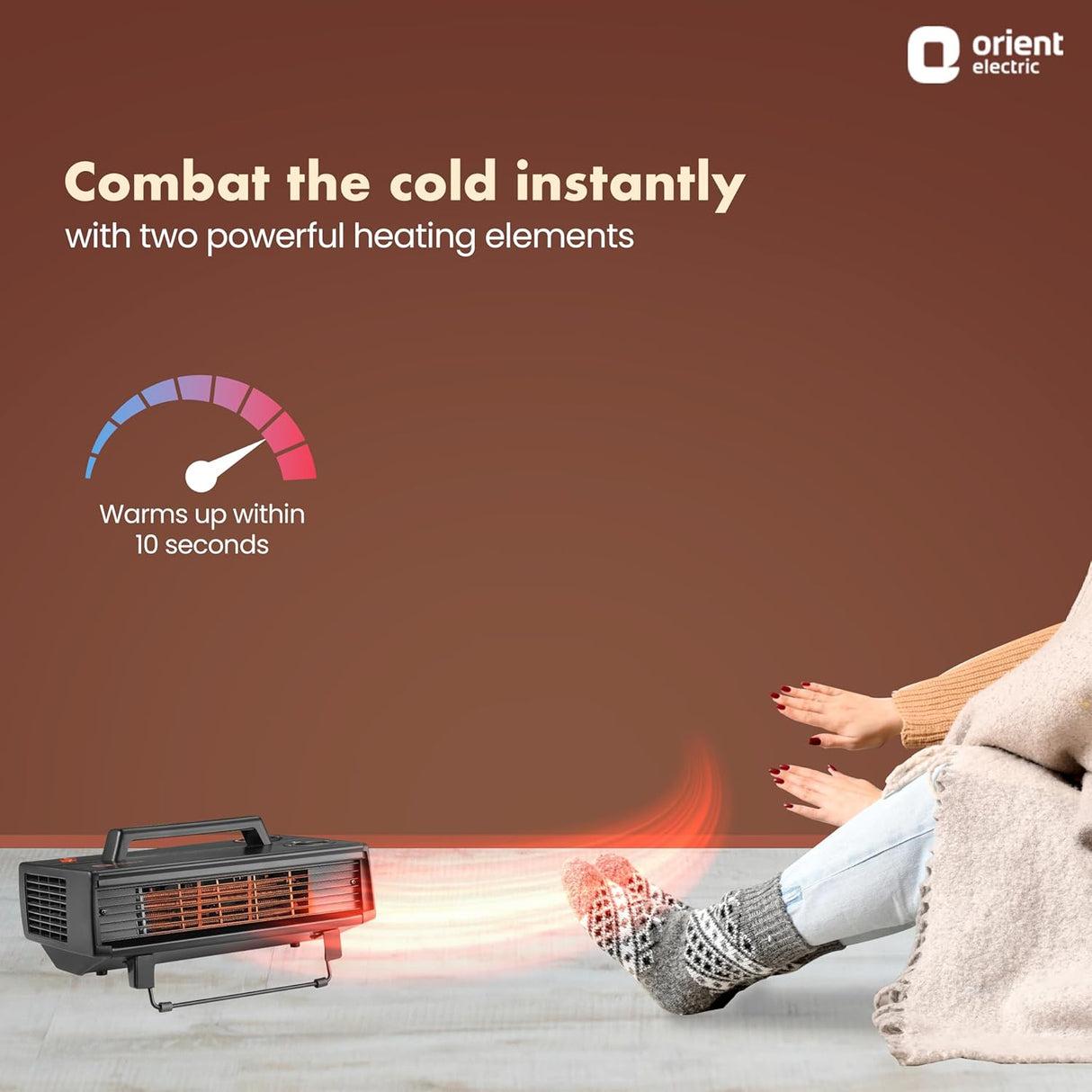 Orient Electric 2000 Watts Heat Convector Compact Room Heater 2000W (Black)