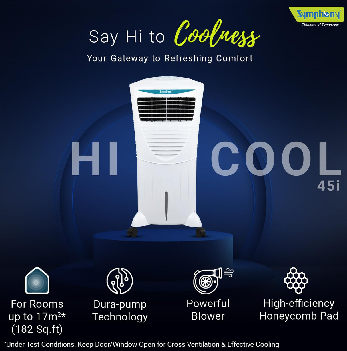 Symphony Hi Cool 45i Personal Air Cooler (White, 45 Litre)