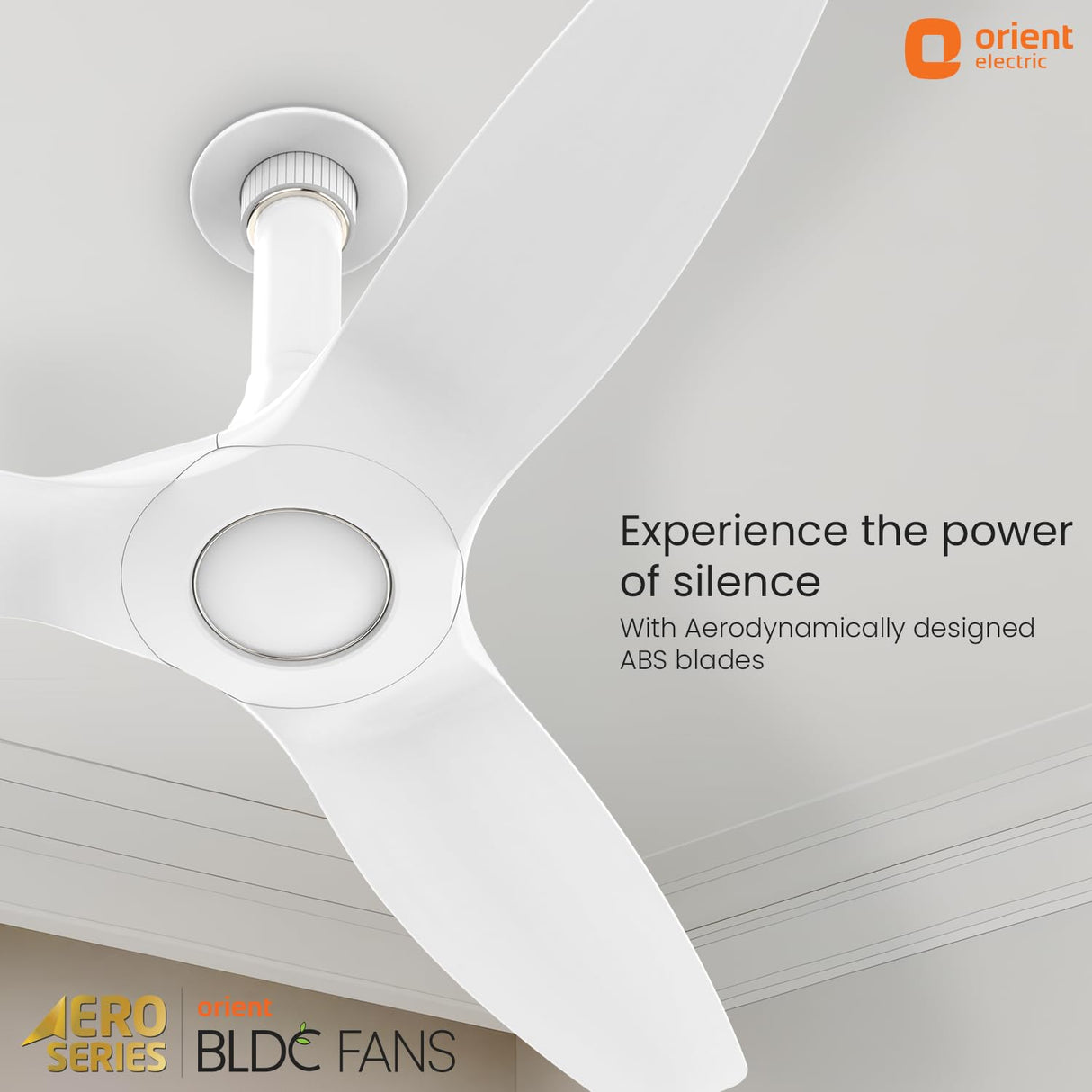 Orient Aeroquiet Neu Bldc 5S 1230mm Ceiling Fan White