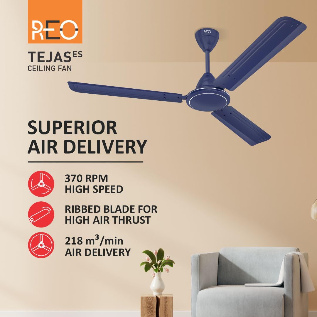 Havells Reo Tejas ES 1200mm Ceiling Fan | High Speed | Matt Blue