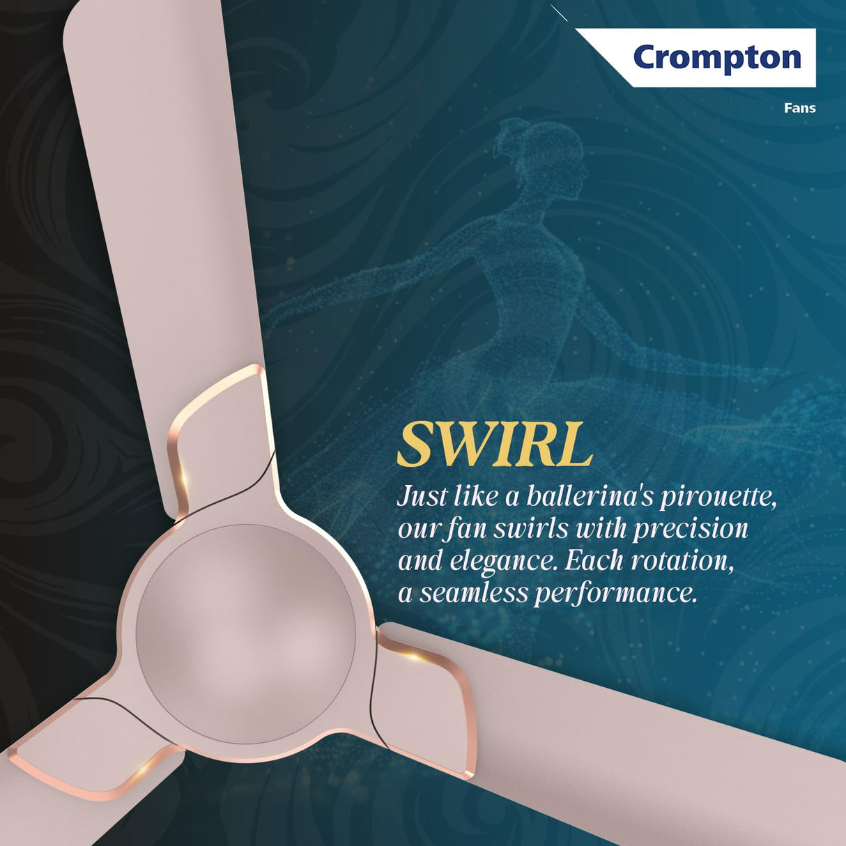 Crompton Premion Avancer Swirl 1200mm Ceiling Fan (Ice Coffee)
