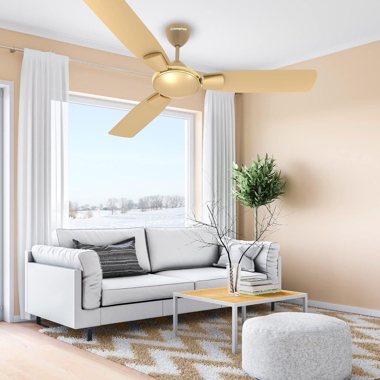 Crompton Toro 1200mm High Speed | 1-Star Rated Ceiling Fan (Birken Effect)