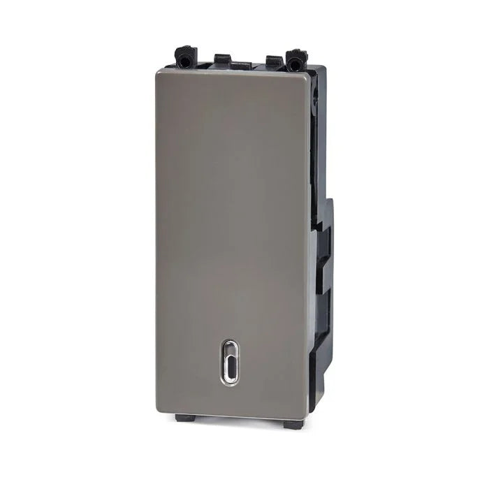 Schneider Electric ZENcelo 6A 1-Way 1M Switch with Indicator (Dark Grey)