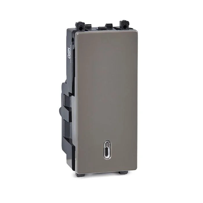 Schneider Electric ZENcelo 6A 1-Way 1M Switch with Indicator (Dark Grey)