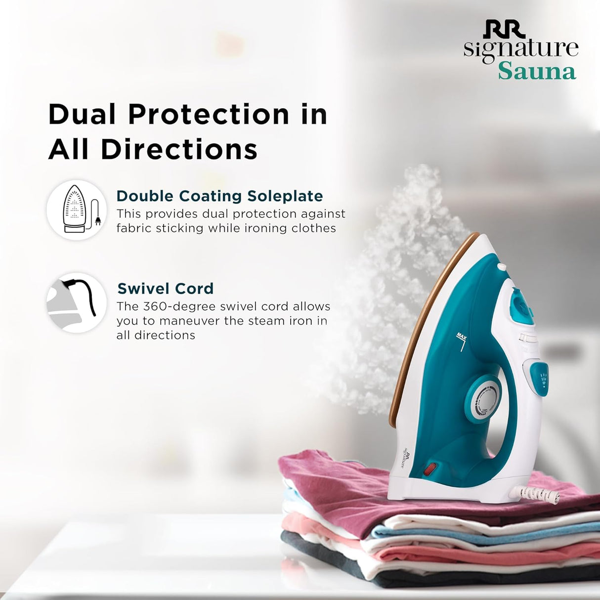 RR Signature Sauna 1250-watt Steam Iron (White)