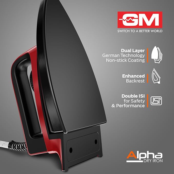 GM Alpha 1000 Watt Dry Iron (Red)