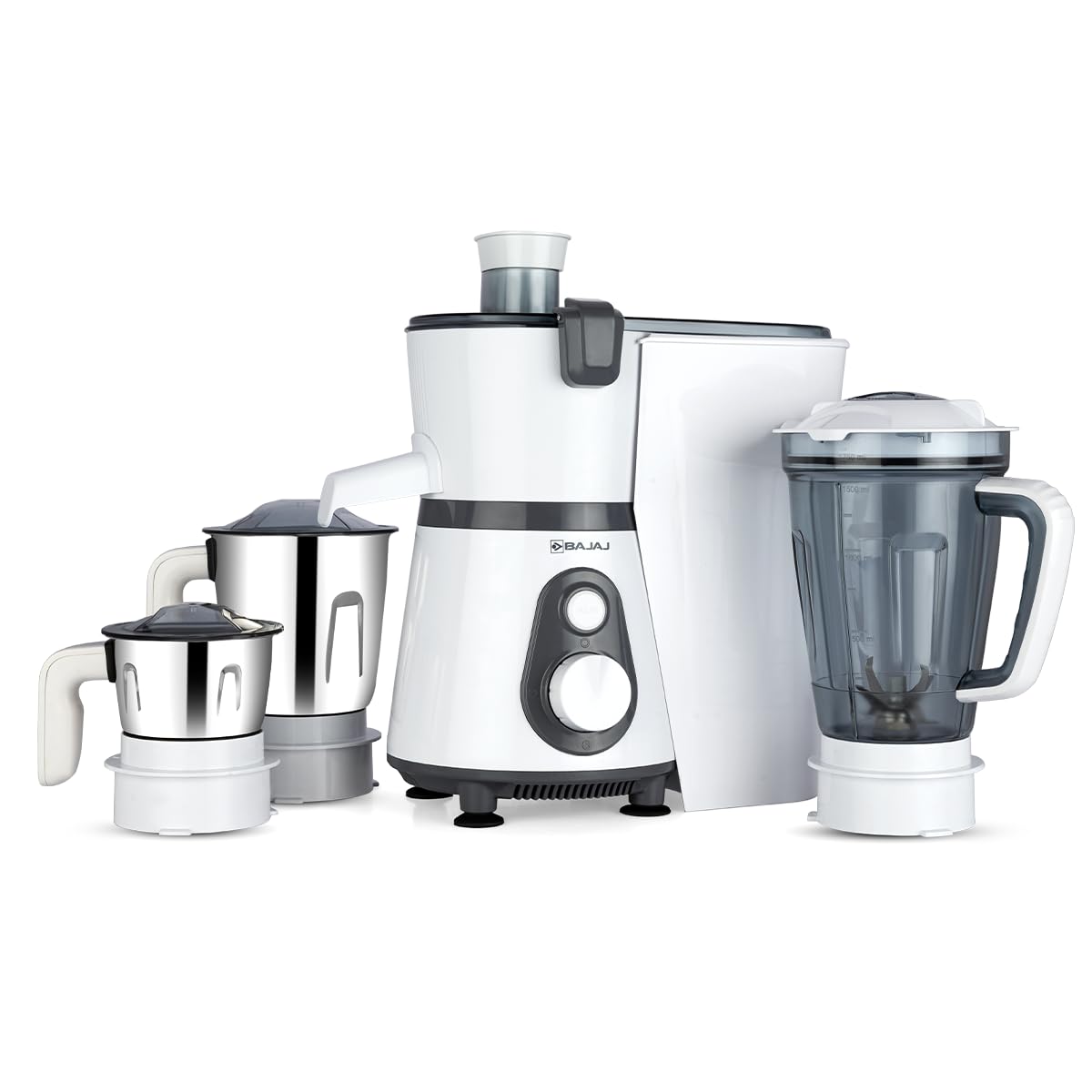 Bajaj Ninja Series Power Blend 1000 Watts 3 Jar Juicer Mixer Grinder 【White & Grey】