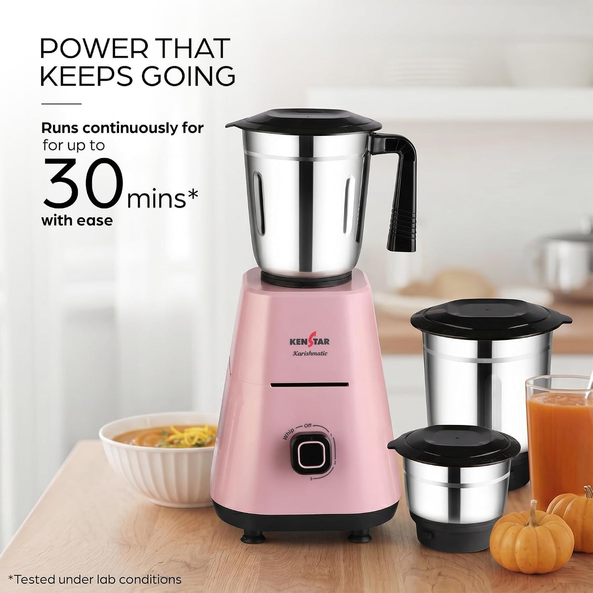 this mixer grinder runs continuously for upto 30mins with ease
