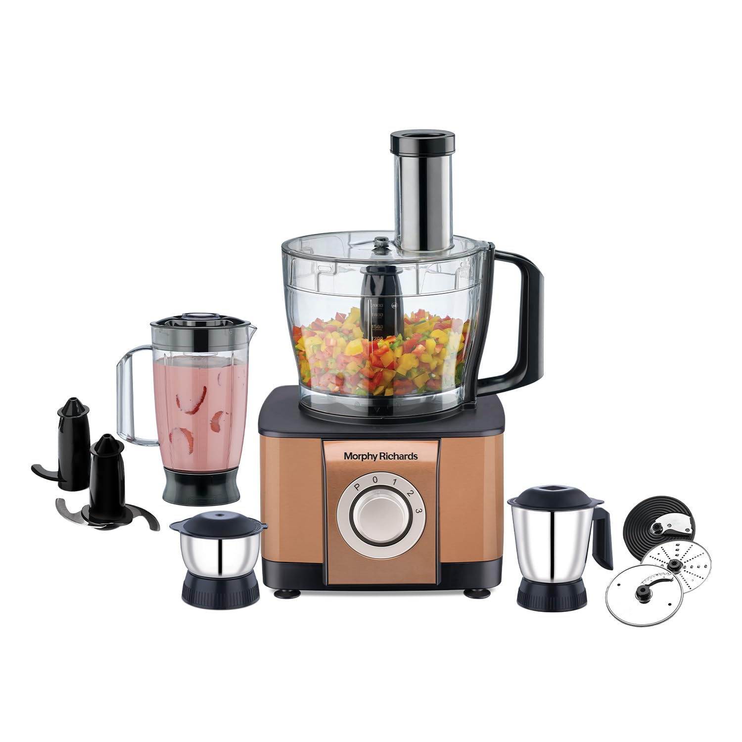Morphy Richards Icon Superb 1000 Watts Food Processor (Glazing Copper)