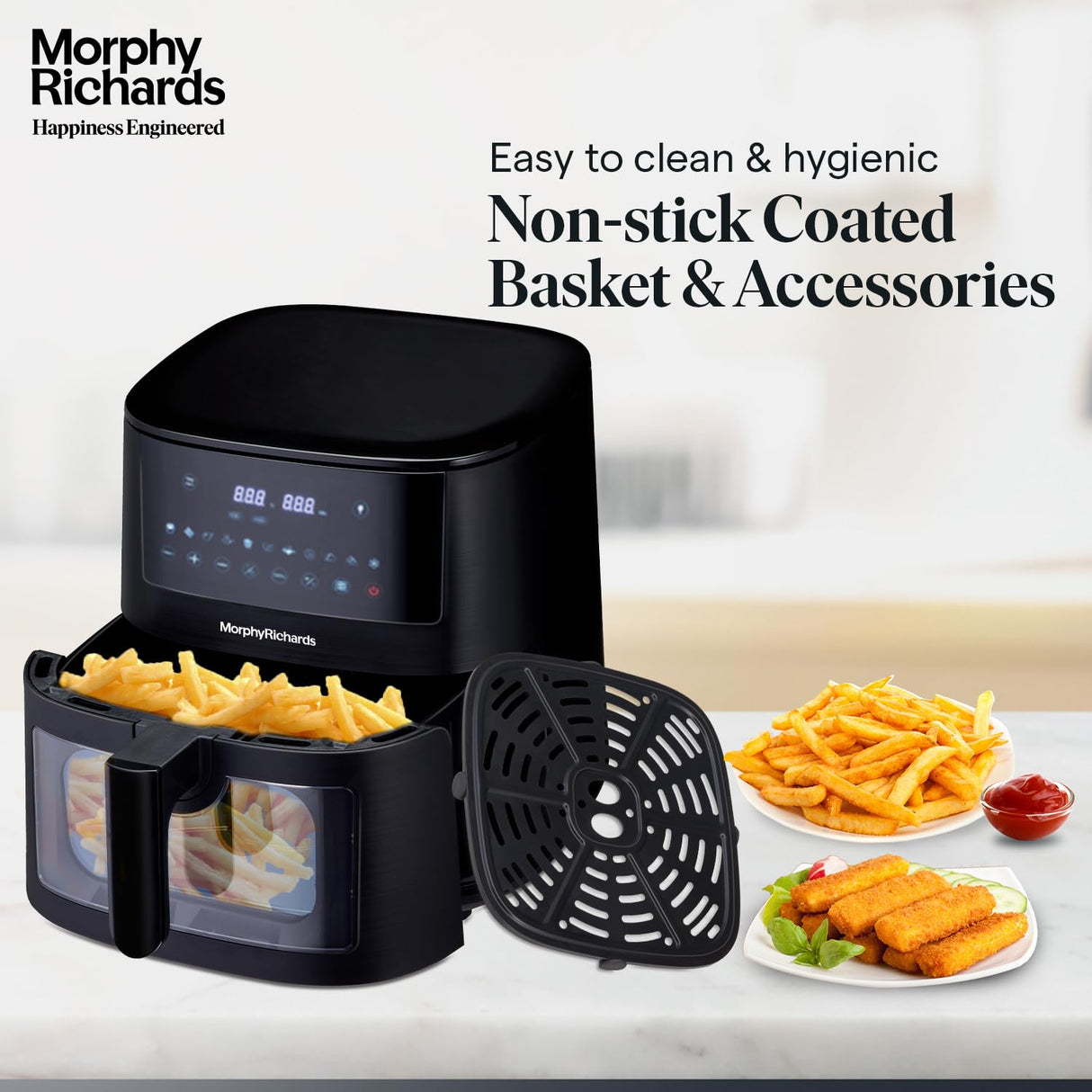 Morphy Richards Crystal Crysp transparent 6.5 Litre Air fryer oven (Black)