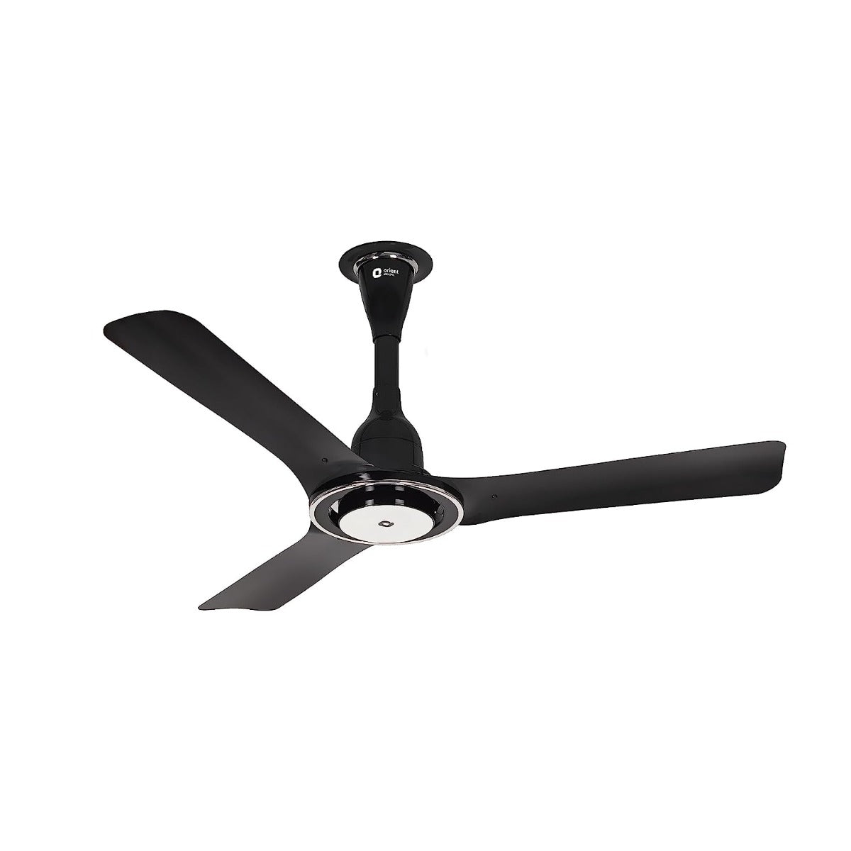 A 3-blade ceiling fan with a central motor unit, in a cosmos black color.