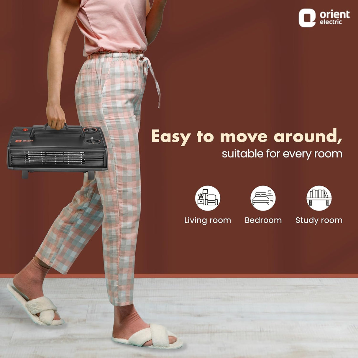 Orient Electric 2000 Watts Heat Convector Compact Room Heater 2000W (Black)