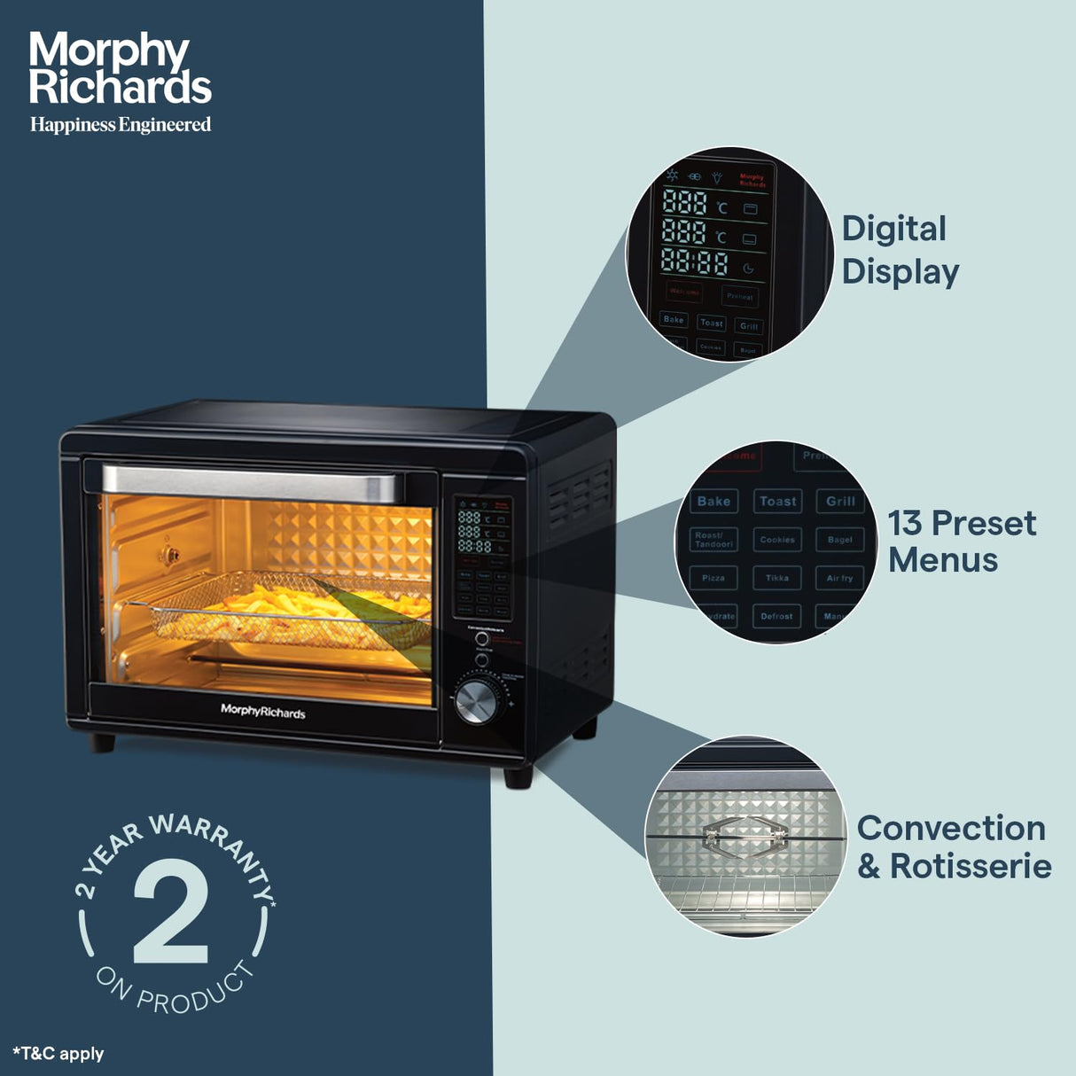 Morphy Richards 40RCAD Digital 40 Litre OTG Oven Toaster Griller (Deep Blue)