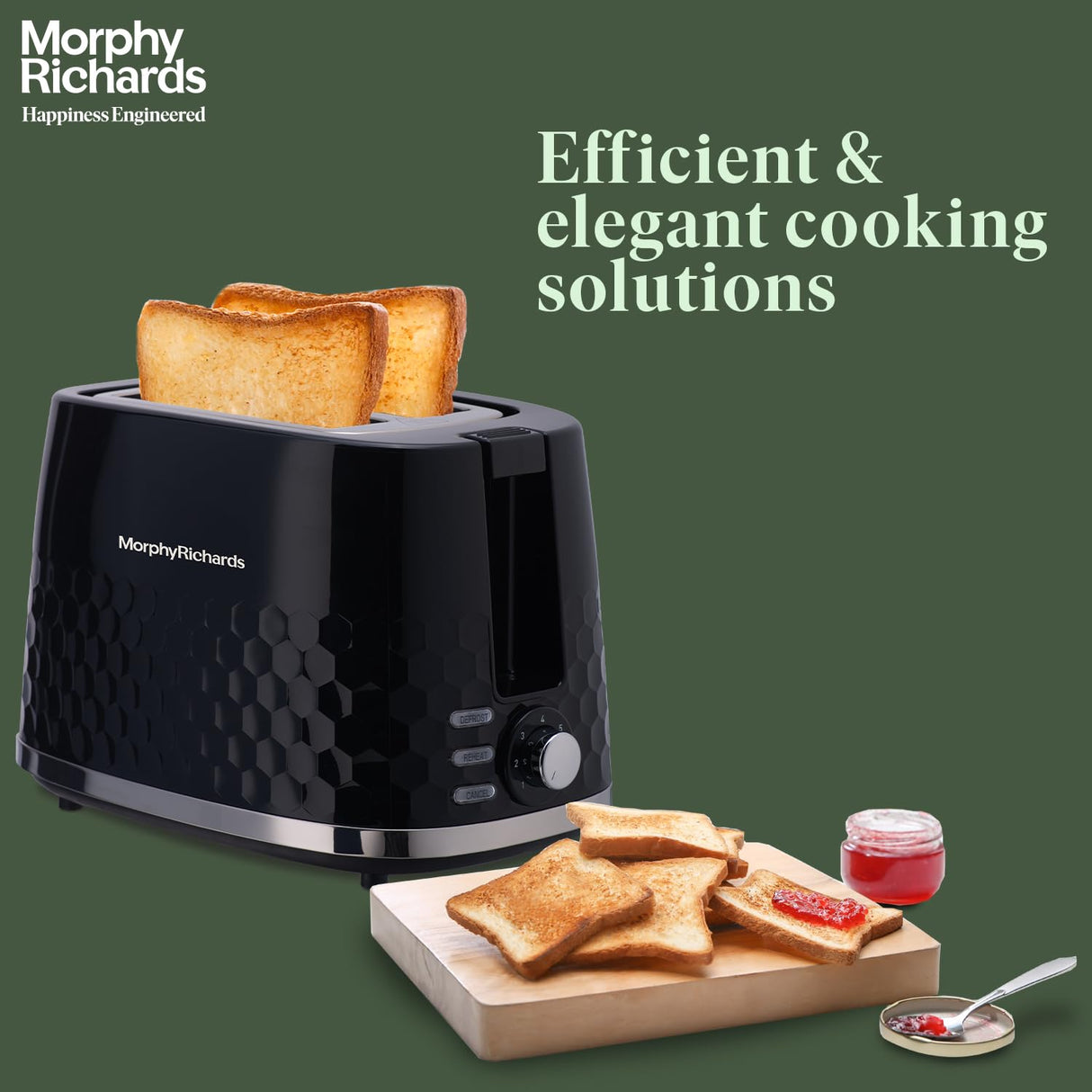 Morphy Richards 850 Watts Hive Series Pop Up Toaster With 2 Slice (Glossy Black)